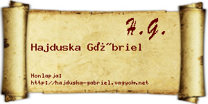 Hajduska Gábriel névjegykártya